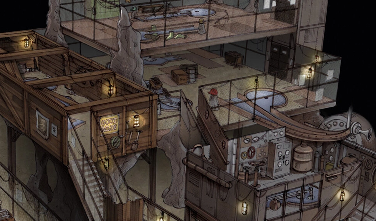 Mine themed mini golf concept art